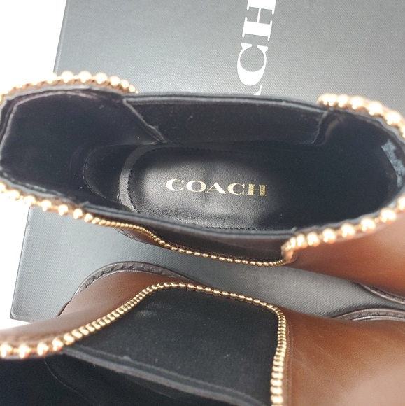 Coach Bowery Beaded Chain Chelsea Boot Size 7B - Picture 16 of 16